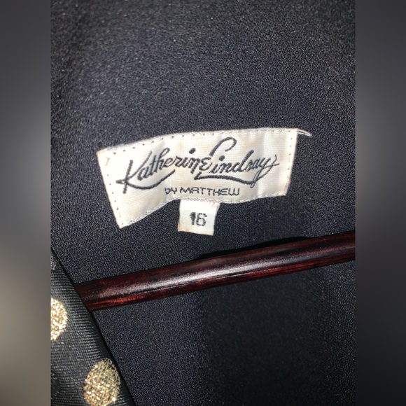 VINTAGE BLACK/GOLD POLKA DOT BLAZER JACKET - Picture 3 of 10